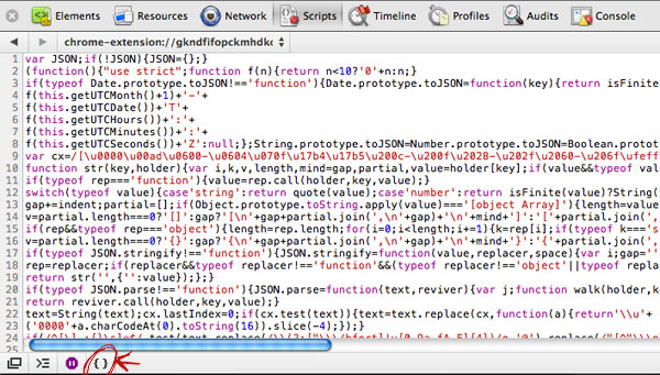 Minified JavaScript in Chrome Developer Tools